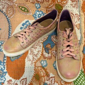 BED STU Pink and Tan Leather Sneakers 9